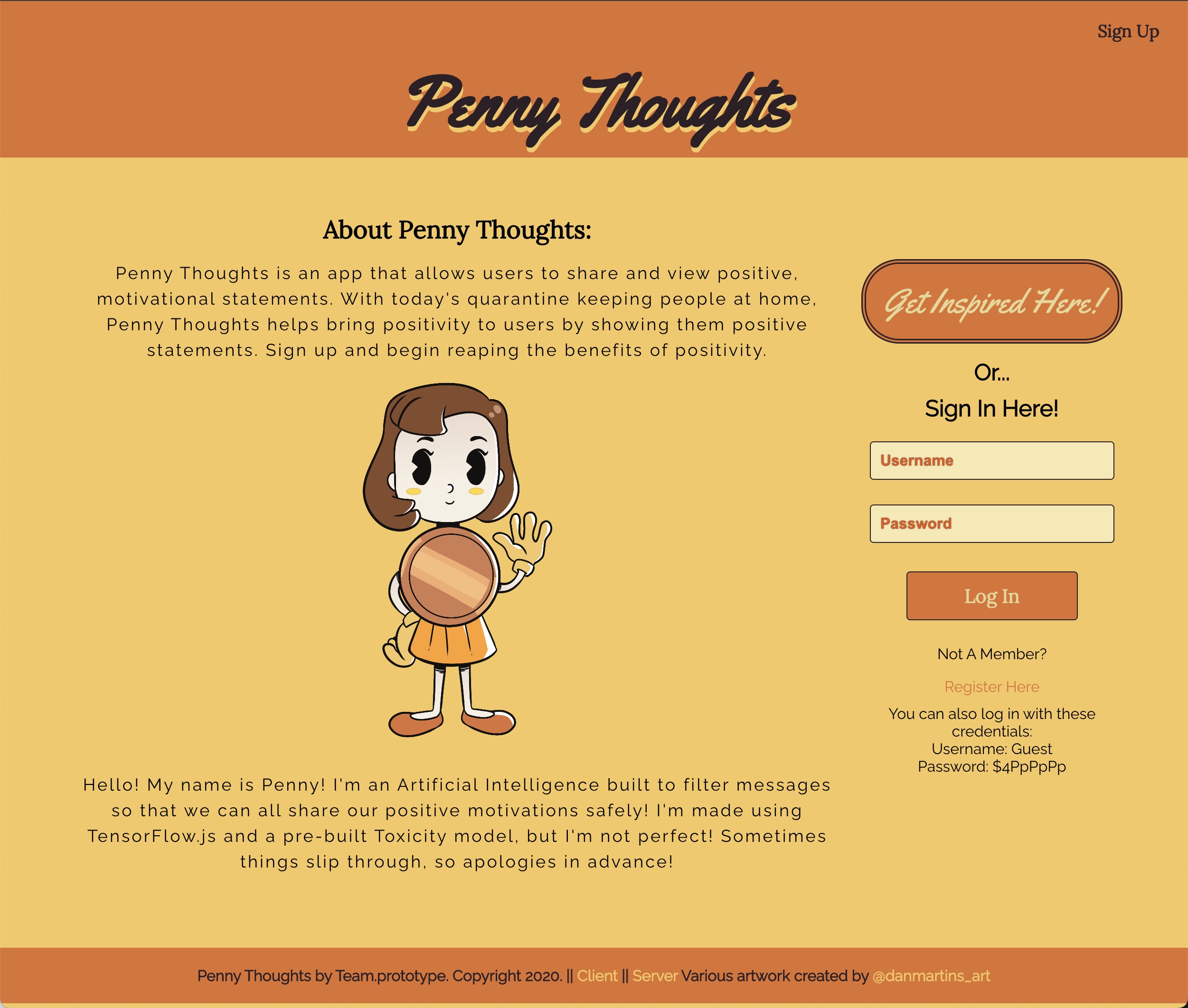 Penny Thoughts Landing Page